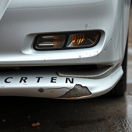 damaged car bumper