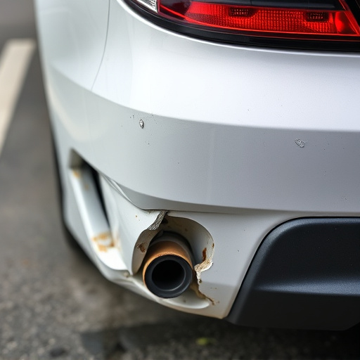 damaged car bumper