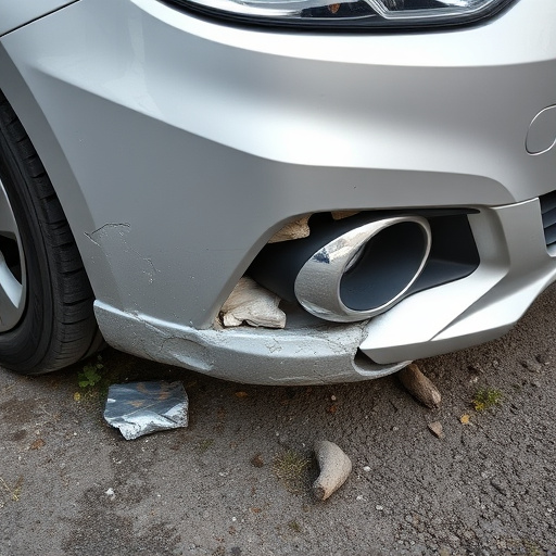 damaged car bumper