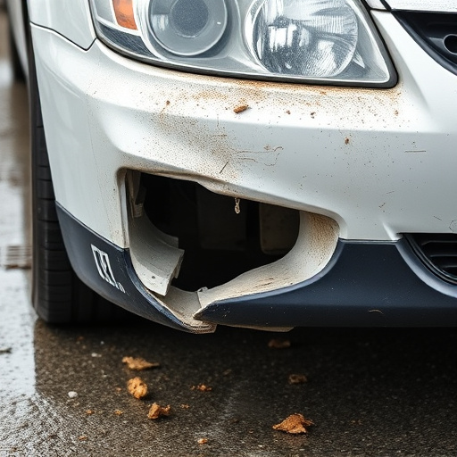 damaged car bumper