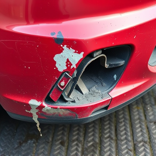 damaged car bumper