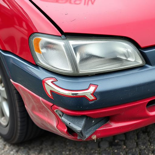 damaged car bumper