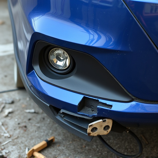 damaged car bumper