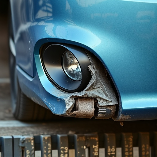 damaged car bumper