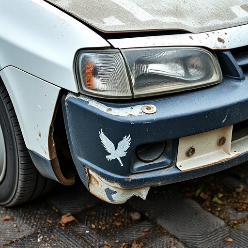 damaged car bumper