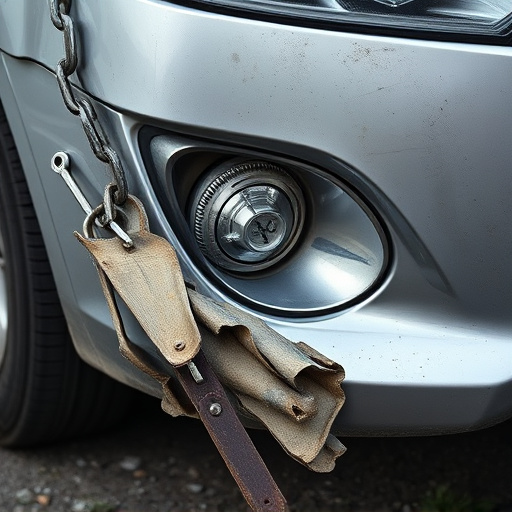 damaged car bumper