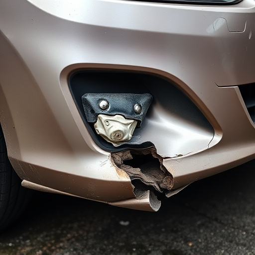 damaged car bumper