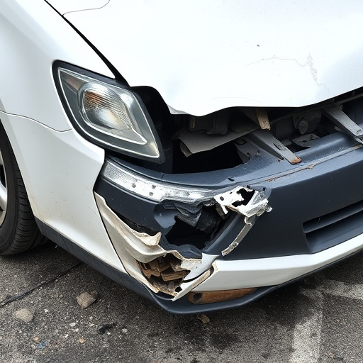 damaged car bumper