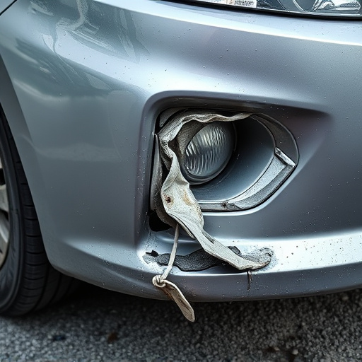 damaged car bumper