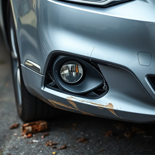 damaged car bumper