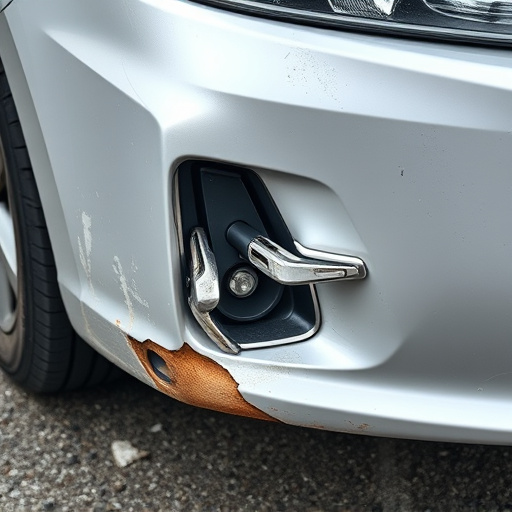 damaged car bumper