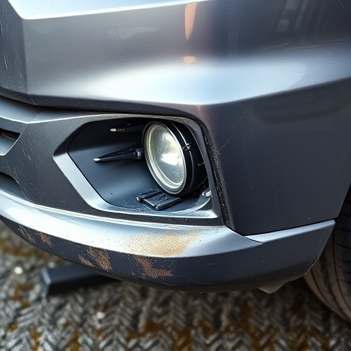 damaged car bumper