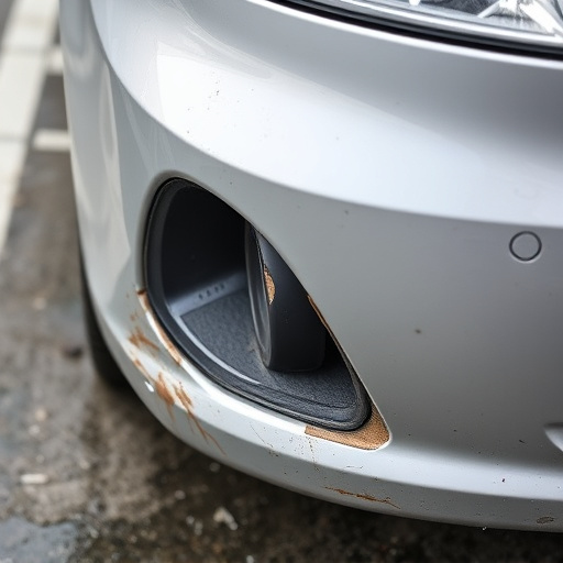 damaged car bumper