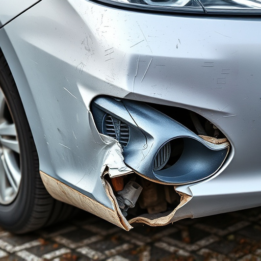damaged car bumper
