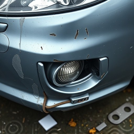 damaged car bumper