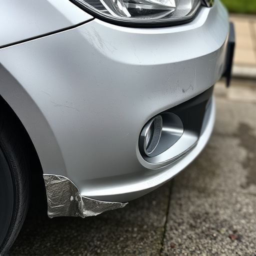 damaged car bumper