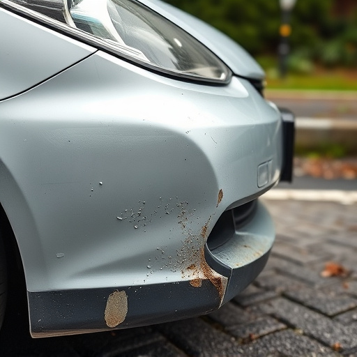 damaged car bumper