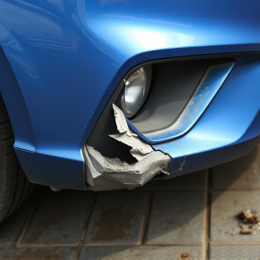 damaged car bumper