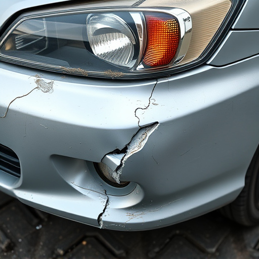 damaged car bumper