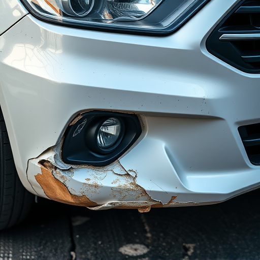 damaged car bumper