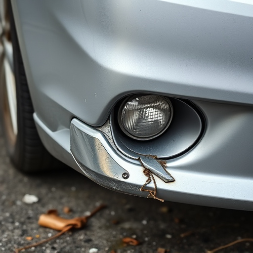 damaged car bumper