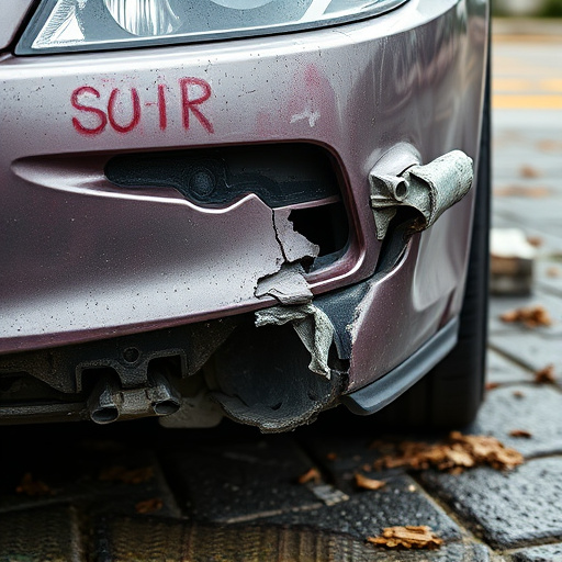 damaged car bumper