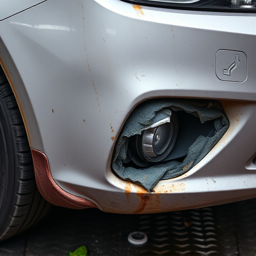 damaged car bumper