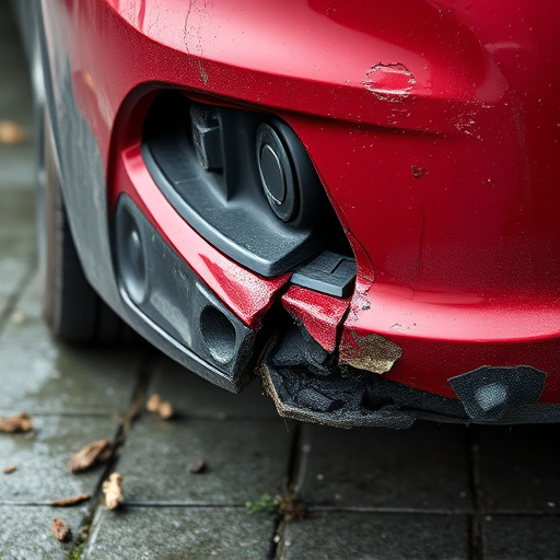 damaged car bumper