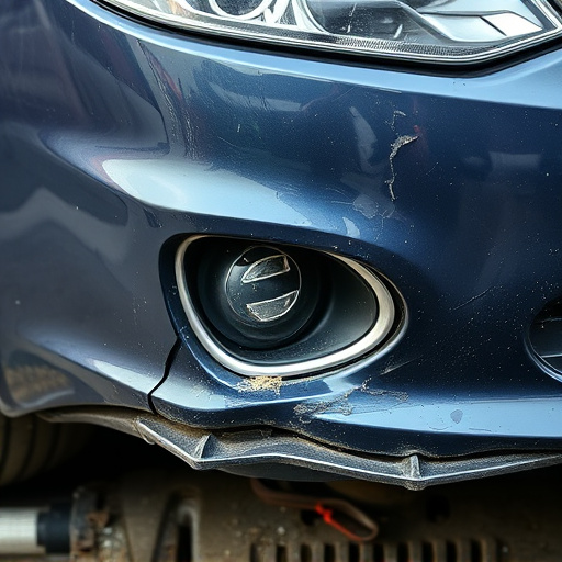 damaged car bumper