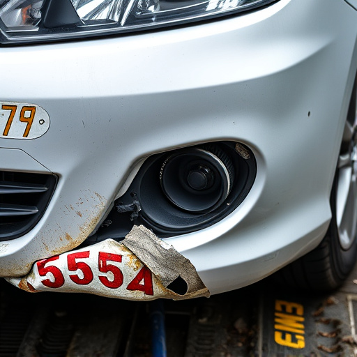damaged car bumper