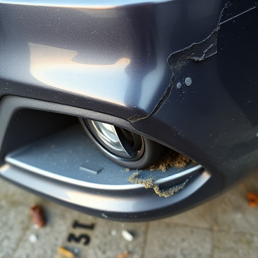 damaged car bumper
