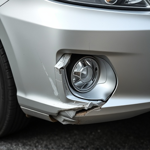 damaged car bumper