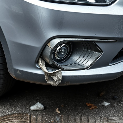 damaged car bumper