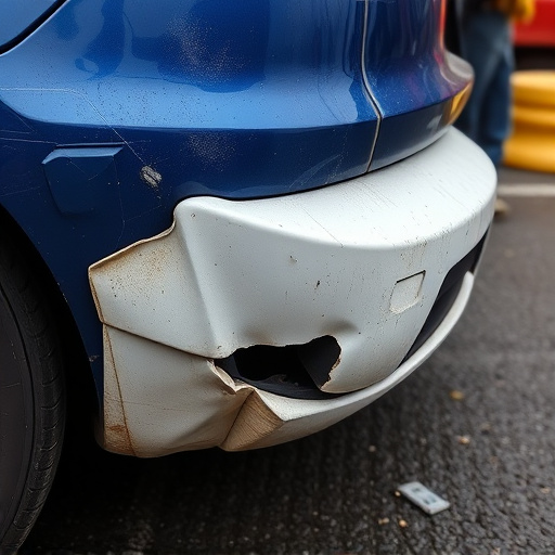 damaged car bumper