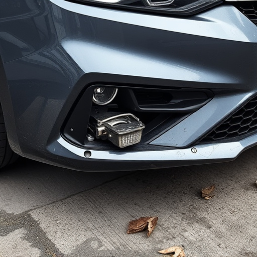 damaged car bumper