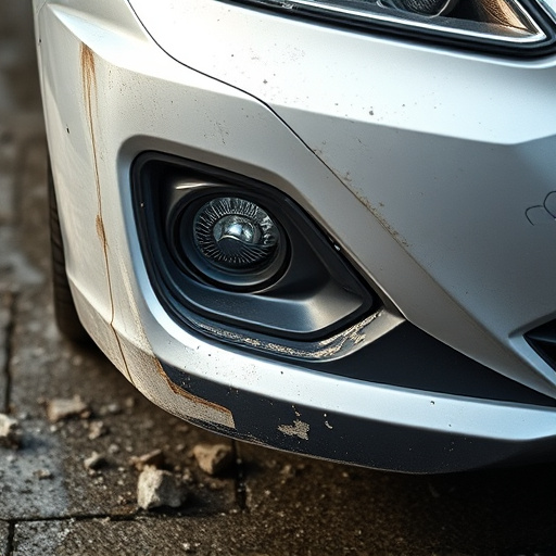 damaged car bumper