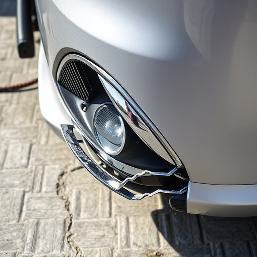 damaged car bumper