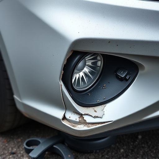 damaged car bumper