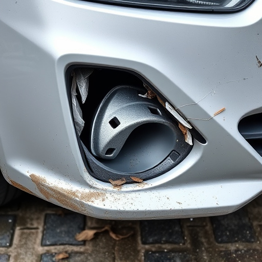 damaged car bumper