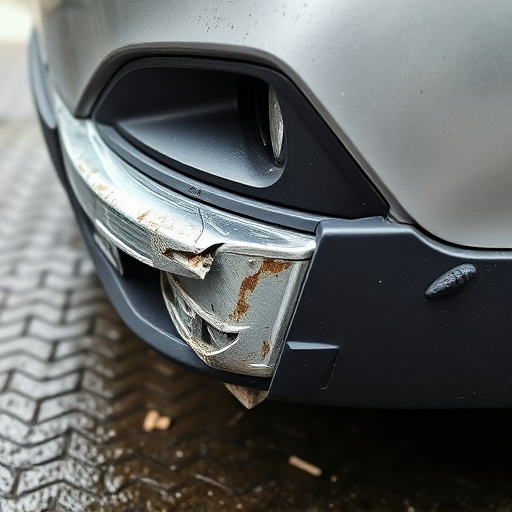 damaged car bumper
