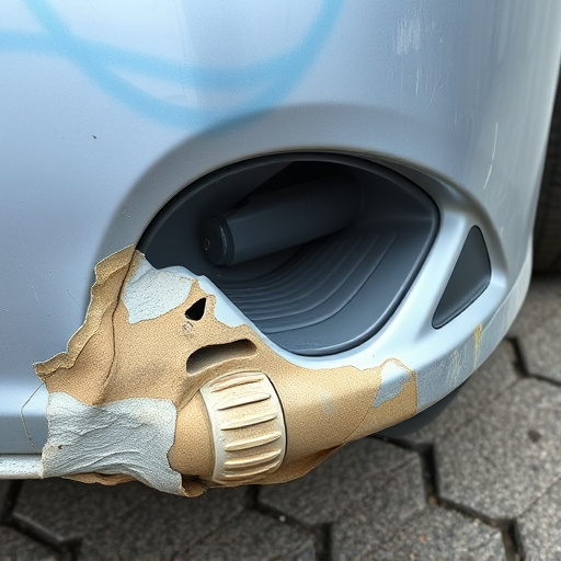 damaged car bumper