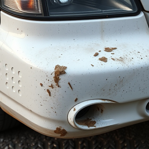 damaged car bumper