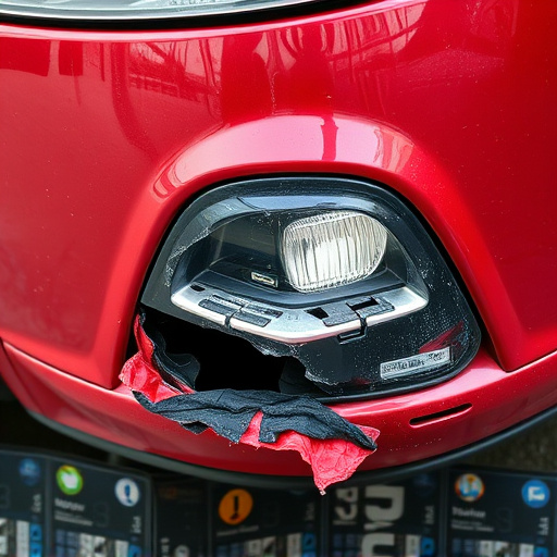 damaged car bumper