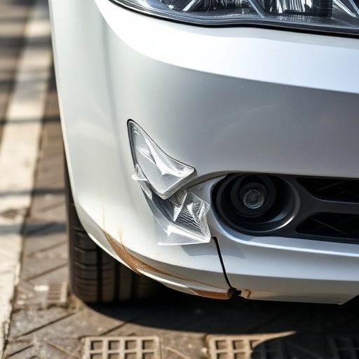 damaged car bumper