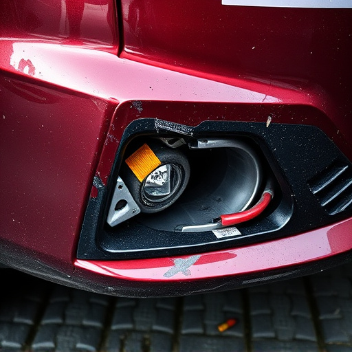 damaged car bumper