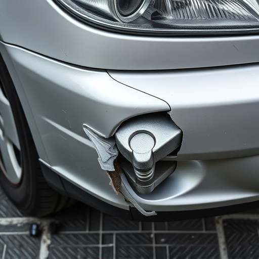 damaged car bumper