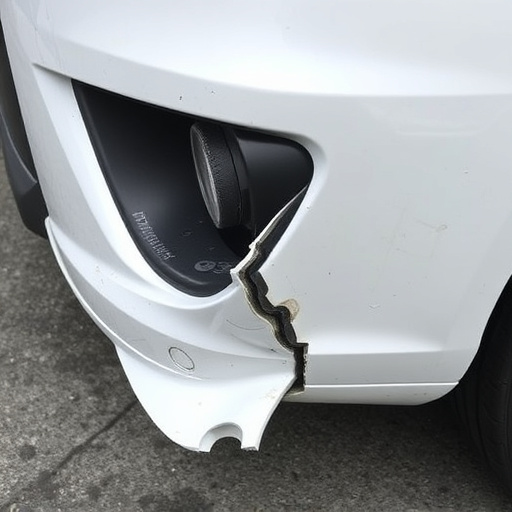 damaged car bumper