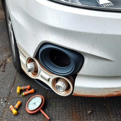damaged car bumper