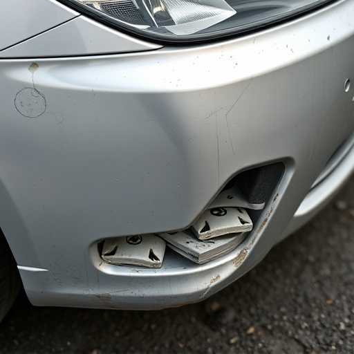 damaged car bumper