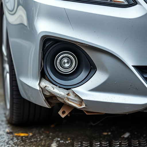 damaged car bumper